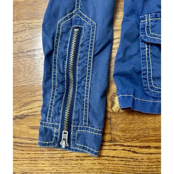 Twill Twenty Two 22 Size Small Anthropologie Navy Cotton Jacket Unique Zippers - Picture 11 of 11